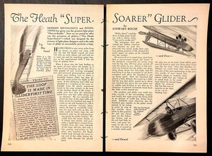 Heath Super Soarer Biplane Glider 1931 HowTo PLANS modified Heath Super Parasol