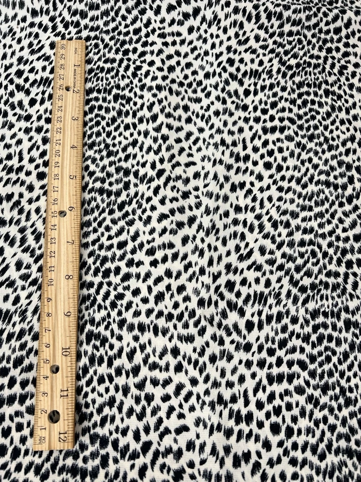 Black White Animal Print Polyester Fabric 2 Yards 44" Wide Unbranded Silky Feel - Image 2 of 4