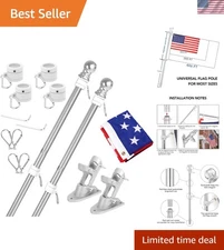 Weatherproof 2-Pack American Flag Poles with Anti-Tangle Design for Outdoors