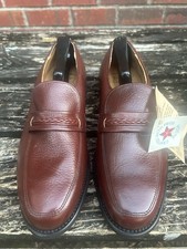 NWT Vintage Leather Classics Brown Leather Slip On Loafers Sz 8.5 D USA Made G7