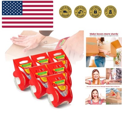 Packing Tape with Dispenser, 6 Packs Noiseless Clear Packaging Tape for Shipp...