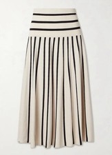 Zimmermann Illuminate Striped Knitted Midi Skirt