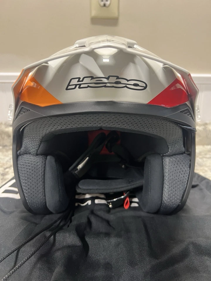 Casco Hebo Team Montesa Trials Honda Repsol Blanco/Rojo/Naranja Talla Adulto Mediano Foto 4 de 4