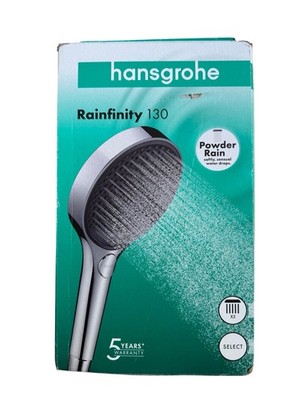 hansgrohe Rainfinity - Duschkopf, Handbrause mit 3 Strahlarten, runde Duschbraus