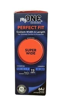 MyONE Custom Fit, SUPER WIDE Condoms FitCode 64J 10 CT