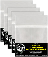 500 7" 45rpm Resealable Record Sleeves - Super Clear 2 Mil BOPP - Archival