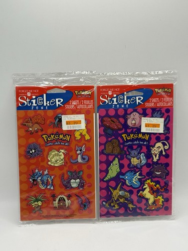 Pokemon Sticker Zone Vintage 1999 Sigillato Set di 2 Forget Me Non Da Collezione RARO - Foto 2 di 13