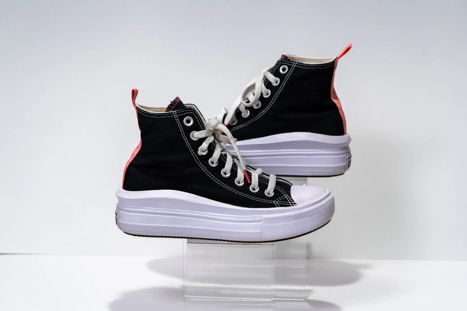 Converse Chuck Taylor Size 4 All Star Move Youth Girls Platform Sneakers  Black - Image 3 of 4