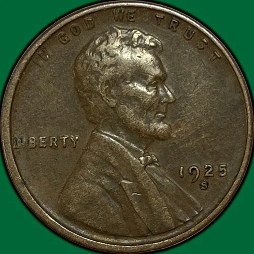 1925-S Lincoln Wheat Cent Extremely Fine XF Coin #33497