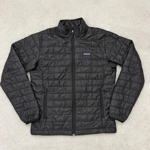 Patagonia Nano Puff Jacket Men's Medium Black Full Zip Puffer Outdoor