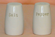 WHITE CERAMIC SALT AND PEPPER POTS - NEW