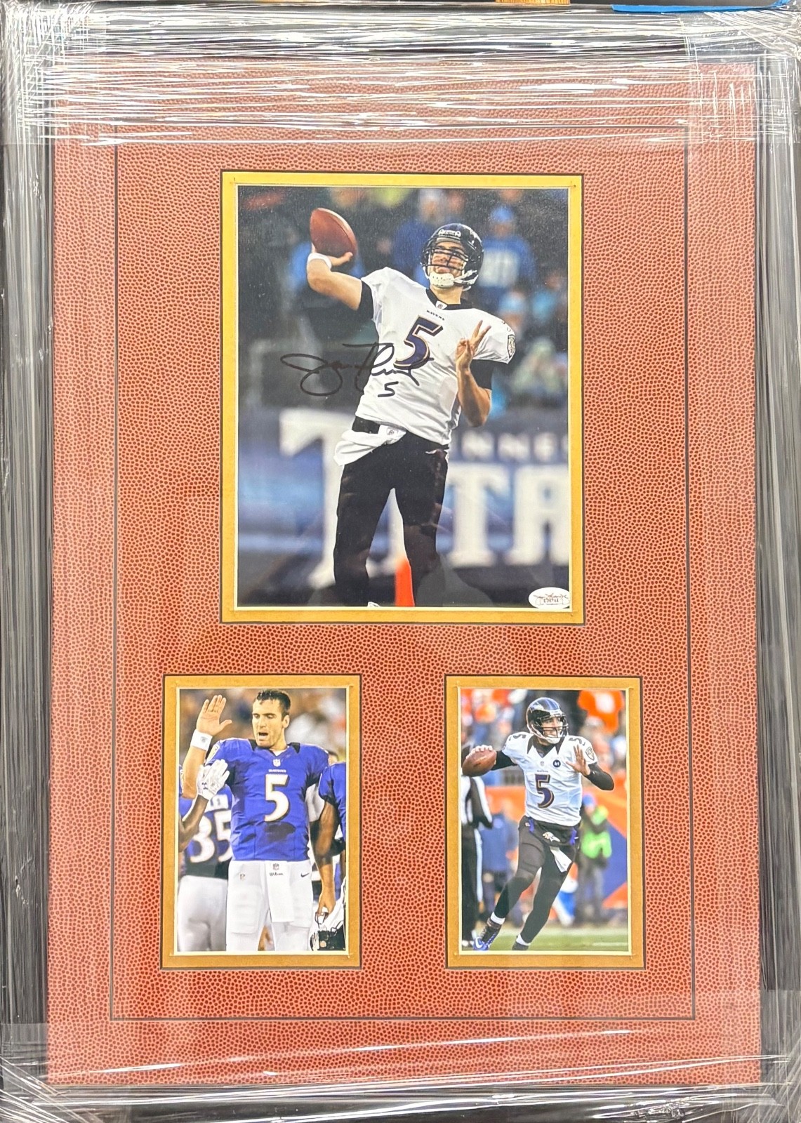 Joe Flacco Autographed Signed Baltimore Ravens Ravens Hand Auto Commemorative with-Pebbled Mat - JSA E26744 