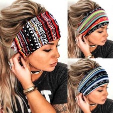 Boho Headbands Wide Knot Hair Band Elastic Turban Head Band Stretch Twist Set A