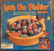Let’s Go Fishin’ Game by Pressman – Motorized Fishing Game for Kids 1997 NIB