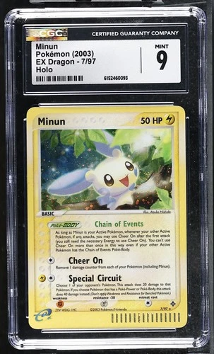 Pokemon Minun EX Dragon 7/97 Holo CGC 9 Mint