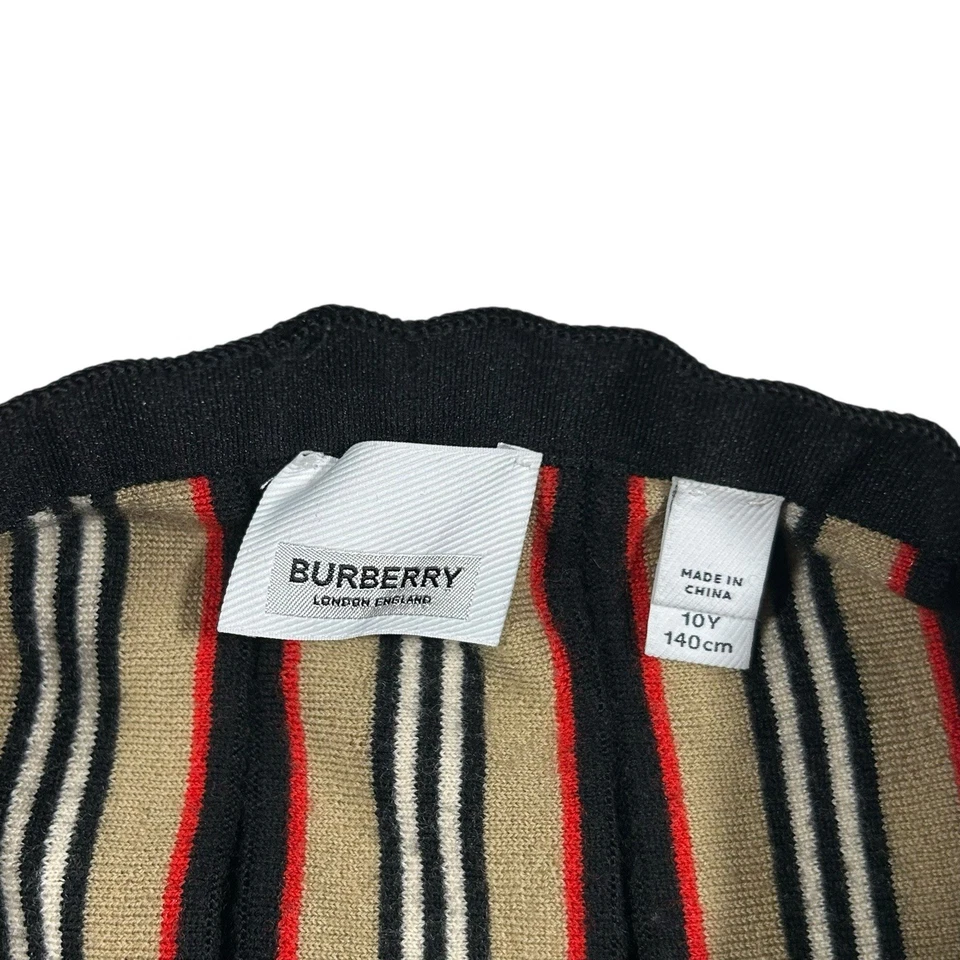 Burberry Girls Amelia Pleated Icon Stripe Mini Skirt Black Size 10Y - Image 4 of 4