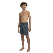 HURLEY Boys Printed Heathered Pull-On Swim Short Large Black Grey NWOT