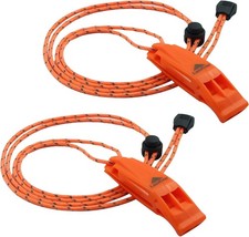 LuxoGear Emergency Whistles with Lanyard, Adjustable, Boating, Camping, Survival