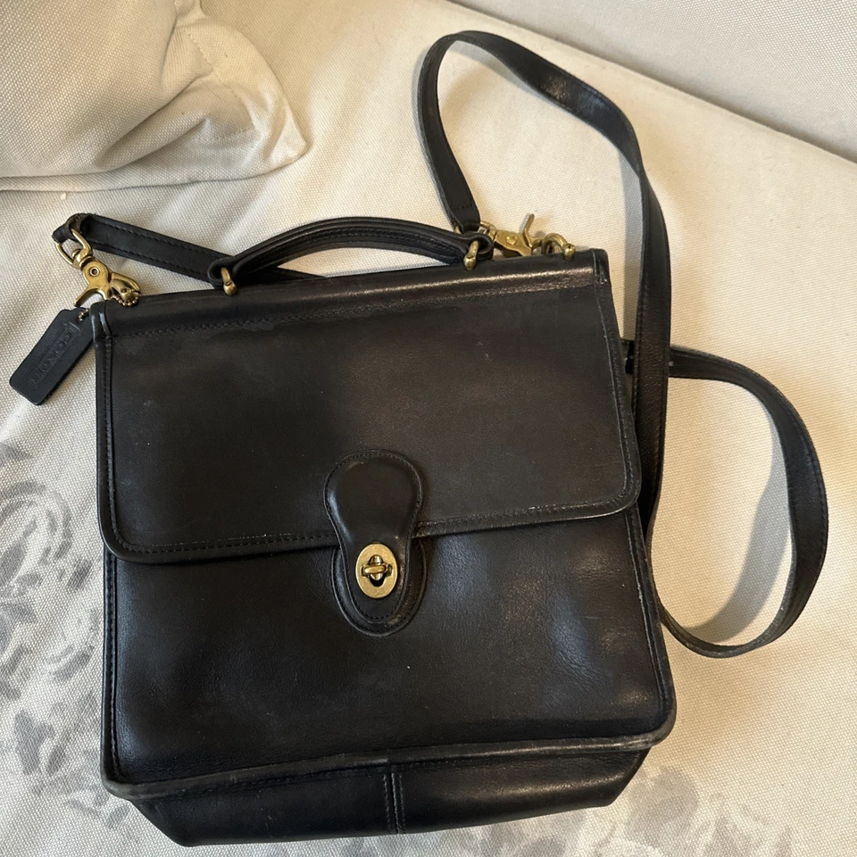 Bandolera Coach Willis Cuero Negro Vintage Legacy 1996 EE. UU. Auténtica Foto 4 de 4