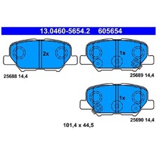 Satz Bremsbeläge Bremsklötze hinten für Mitsubishi Outlander 3 GFW GGW | 2440