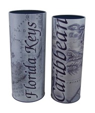 Zeckos Set of 2 Caribbean and Florida Keys Destination Map Tins