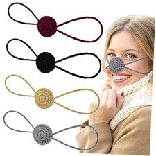  4 Pcs Winter Nose Warmer Soft Black Black, Light Gray, Light Coffee, Wine Red