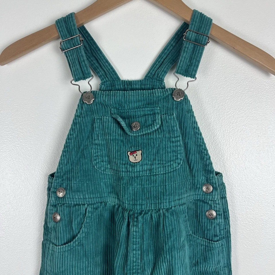 Mono de pana vintage Arizona para niña talla 5 ancho ballena turquesa gatito gato Foto 3 de 4