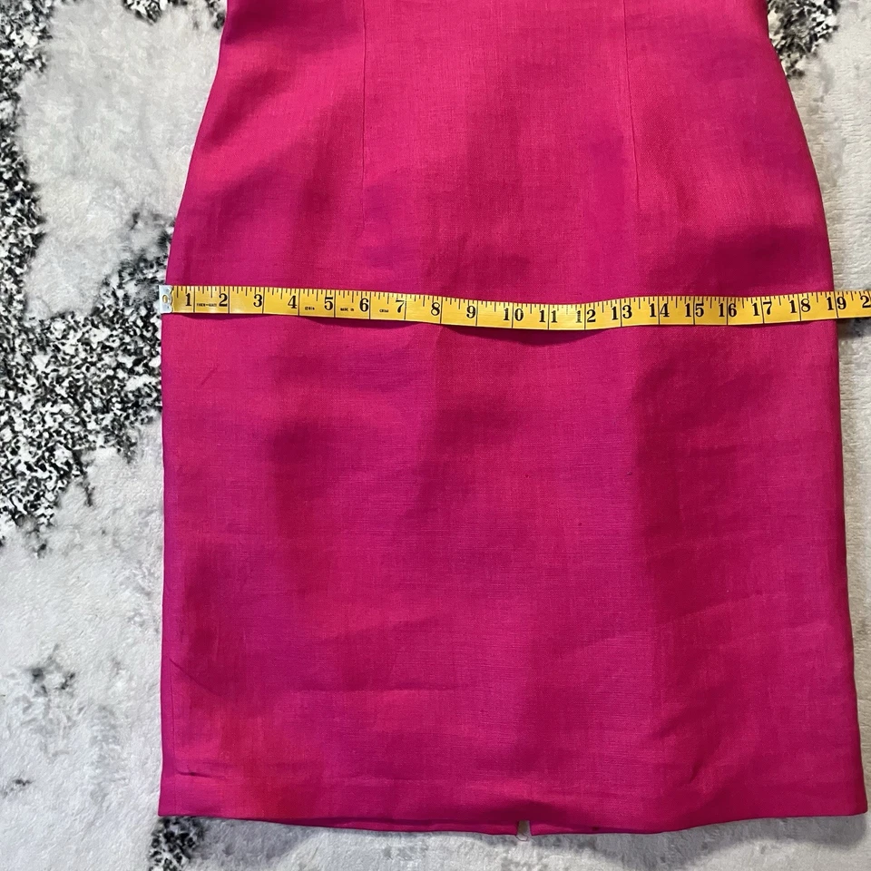 Vestido De Colección Maggy London por Kenneth Nolan Para Mujer Talla 8 Rosa Lino Cuello Mandarín Foto 4 de 4