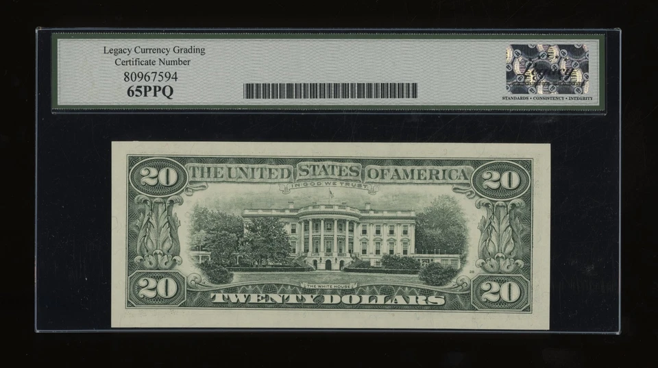 DBR 1993 $20 New York STAR Gem Fr. 2079-B* Legacy 65 PPQ Serial B04232829* - Image 2 of 2