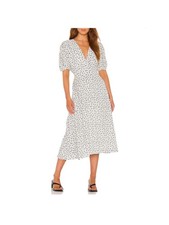 Faithful the Brand White and black Sonja Midi Dress in La Bleu Floral Print sz2