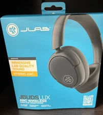 JLab JBuds Lux Active Noise Canceling Bluetooth Wireless Headphones Graphite NEW