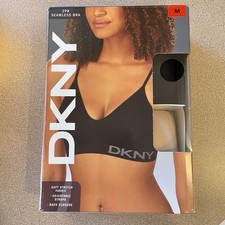 M DKNY Women's 2 Pack Seamless Bra Black Tan Size Medium New