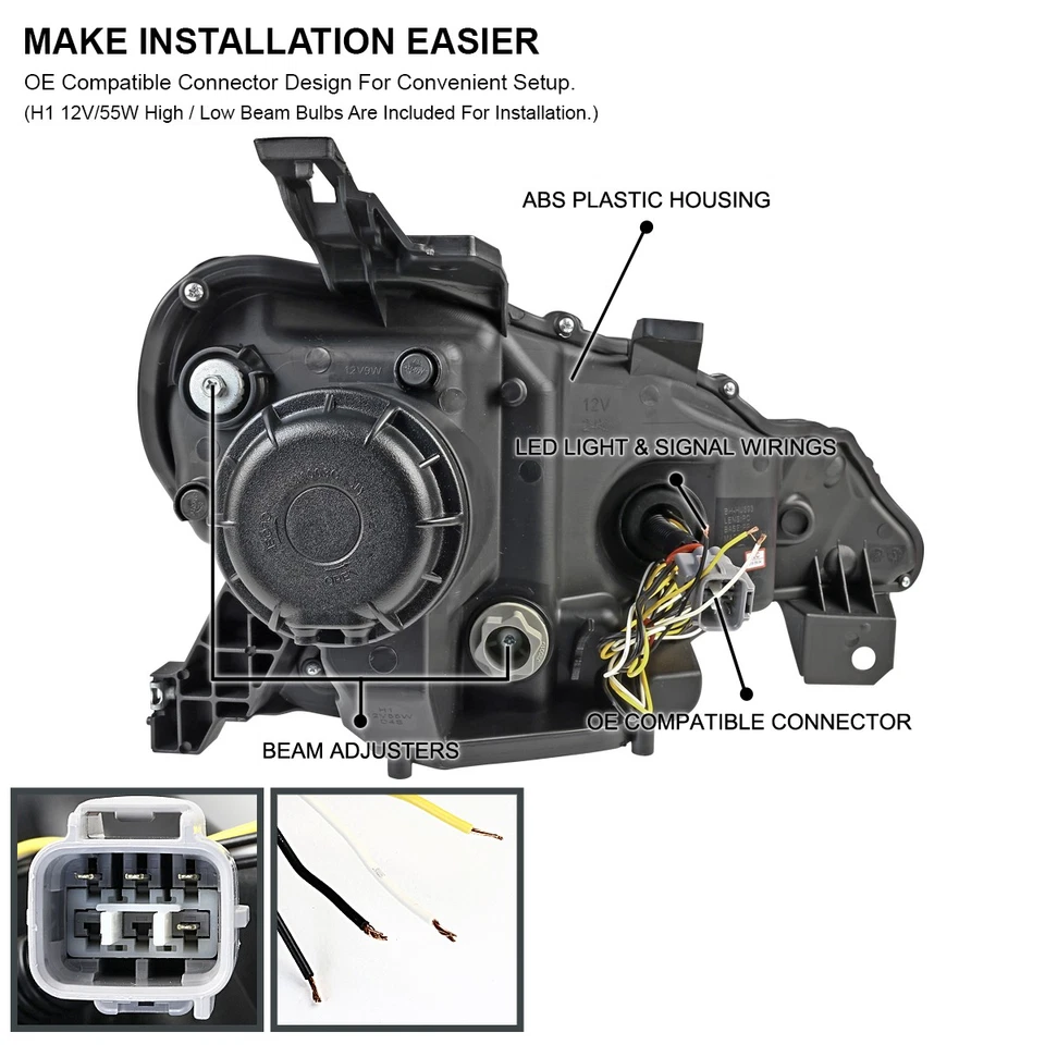 Projector Headlights Fits 2012-2016 Scion FR-S LED Sequential Signal Jet Black — 第 4/4 张图片