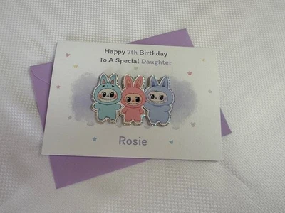 Personalised 3D Labubu Doll Birthday Card Any age, Any relation/friend