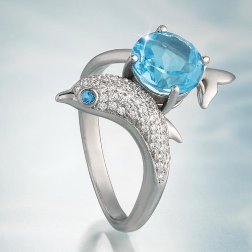 Multi-color 925 Silver Filled Ring Women CZ Zircon Jewelry Gift Sz 6-10 - Picture 12 of 17
