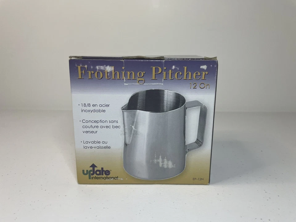Jarra vaporera leche espumada acero inoxidable 12 OZ por Update International Foto 2 de 4