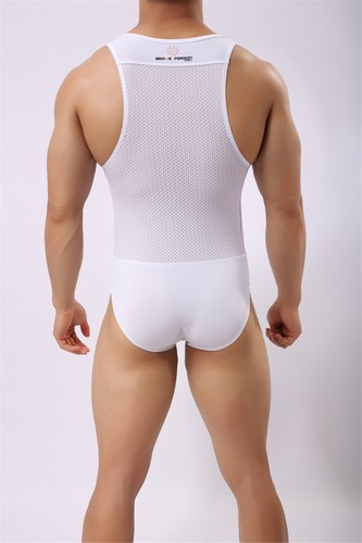 4 Farben Sexy Herren Eisseide Bodysuit Einteiler Overall Unterwäsche S M L XL - Bild 12 von 33
