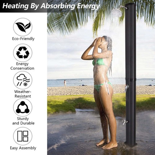 Solar Heated Shower,2-Section with Shower Head and Foot Shower Tap for Outdoor B - Picture 6 of 13
