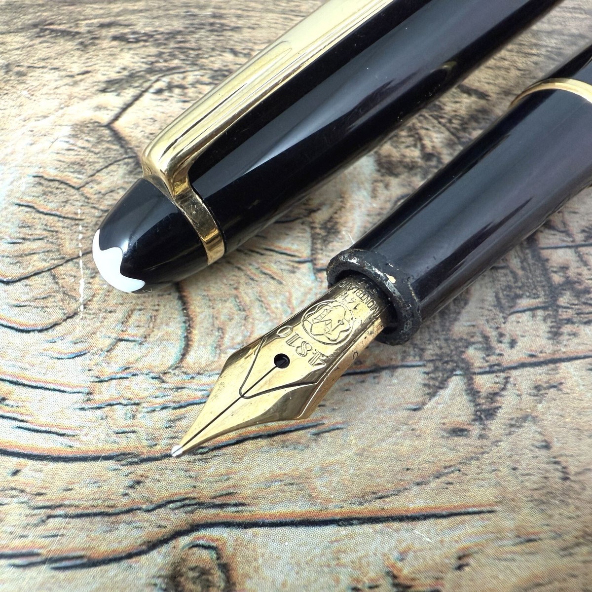 MONTBLANC MEISTERSTUCK 14K-585 NIB:M FOUNTAIN PEN VINTAGE BLACK