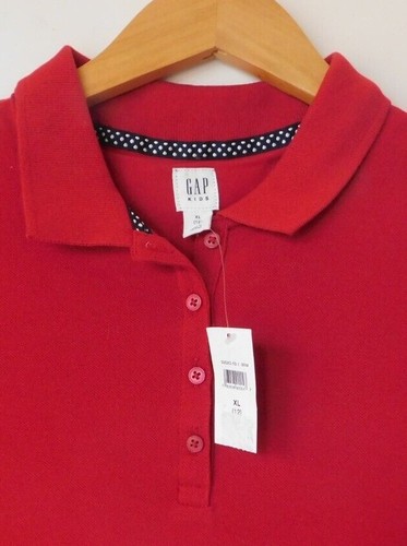GAP Girl Polo Shirt School Uniform Red SIZE XL/12 Cotton Spandex SS NEW - Picture 3 of 5