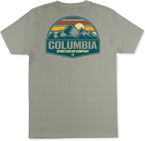 Columbia Men's Short Sleeve Logo Graphic T-Shirt, Safari Green, Size S - Picture 2 of 3
