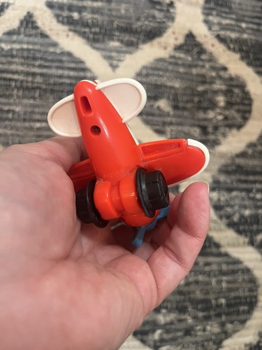1992 Fisher Price Toy Airplane Blue Red White 3.25" Movable Propeller/Wheels - Picture 5 of 13