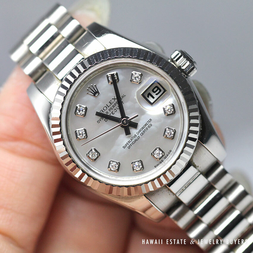 Rolex Datejust Ref 179179 Diamond Marker 18K White MOP