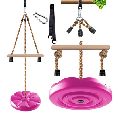 KINSPORY Disc Swing for Kids 7FT Height Adjustable Gym Monkey Bars Swing Set ...