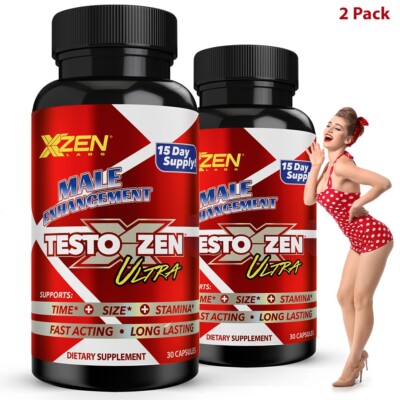 Male Supplement Testoxzen Ultra Testosterone Energy Support Men Enhance Pills 2p