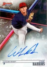 Ethan Hankins autographed baseball card Indians 2018 Bowmans Best Rookie #B18EH