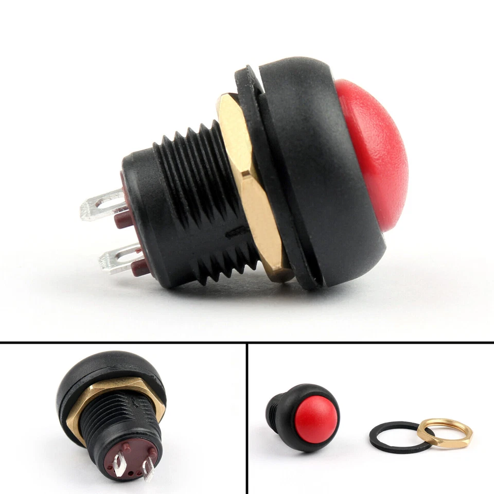 Wasserdicht IP67 12mm Push Button Schalter Self-Locking Ebene Toowei ON/OFF AH - Image 2 of 4