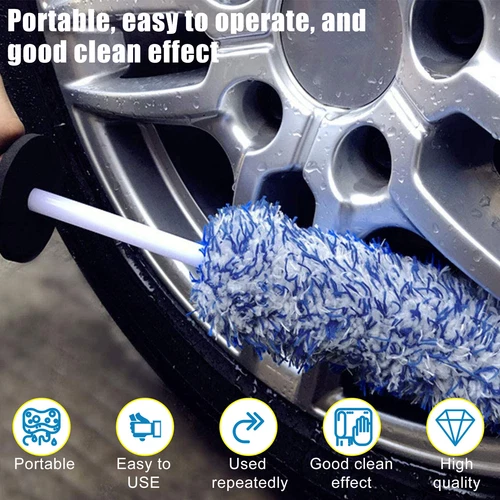 17" New Car Wheel Cleaning Brush Tool Tire Washing Clean Soft Bristle Cleaner US - Picture 9 of 12