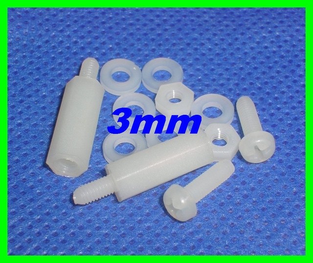 20, 12mm nylon standoff PCB board spacing male female 20 bolts 20 nut