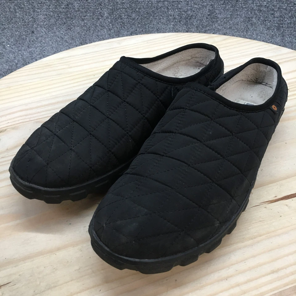 Zapatillas Bogs Bloom Para Hombre 10 Snowday II Sin Cordones Mula Cómodas Acolchadas Tela Negra Foto 3 de 4